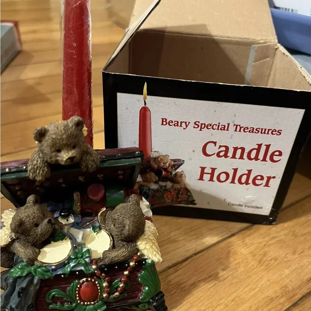 Vintage Giftco Christmas Holiday Candle Holder Climbing Bears Vi Bears